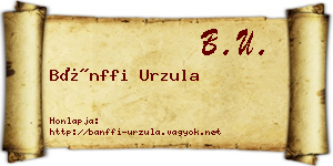 Bánffi Urzula névjegykártya